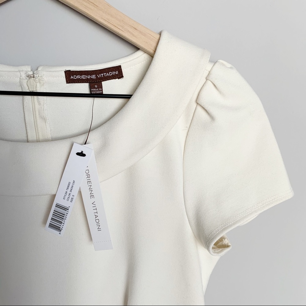 Adrienne Vittadini Ponte Knit Cap Sleeve Dress NWT